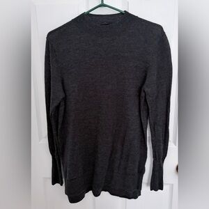 Badgley Mischka Dark Gray 100% Merino Wool Crewneck Sweater